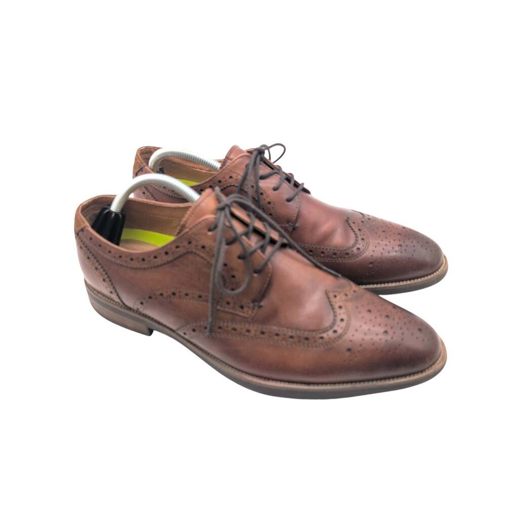 Florsheim Leather Derby Lace Up Comfort Ortholite Dress Shoes Men's Chestnut 10M